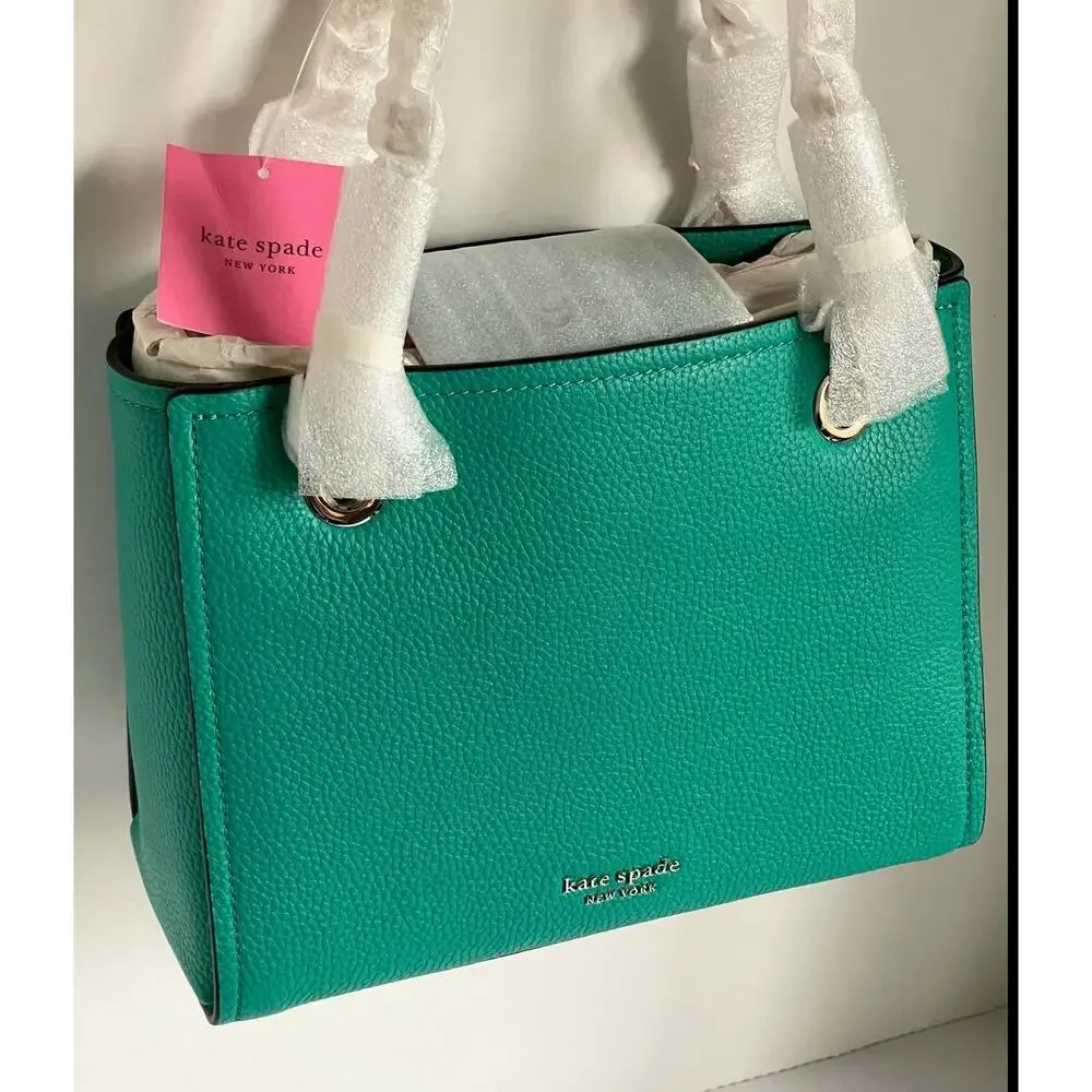 Kate Spade Amelia Medium Shoulder Bag Fiji Green Pebbled Leather Chain